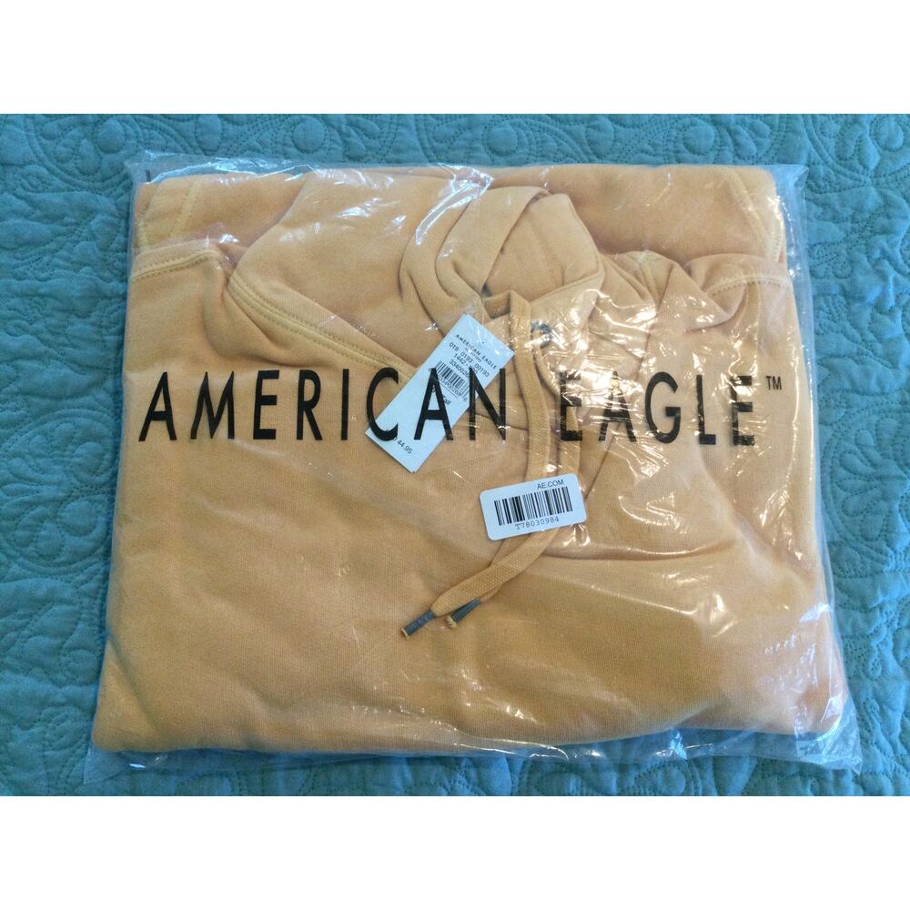 American Eagle Pullover Hoodie Mustard Womens LgTall NWT - Picture 1 of 5